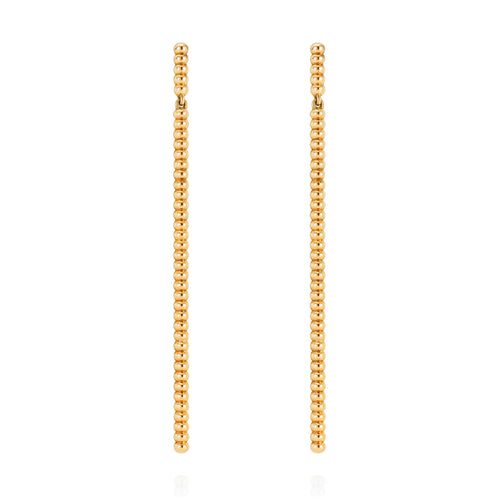 BEADED LONG BAR EARRINGS