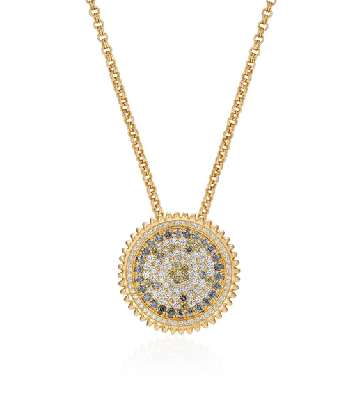 PIT LARGE MEDALLION NECKLACE - BROOCH
