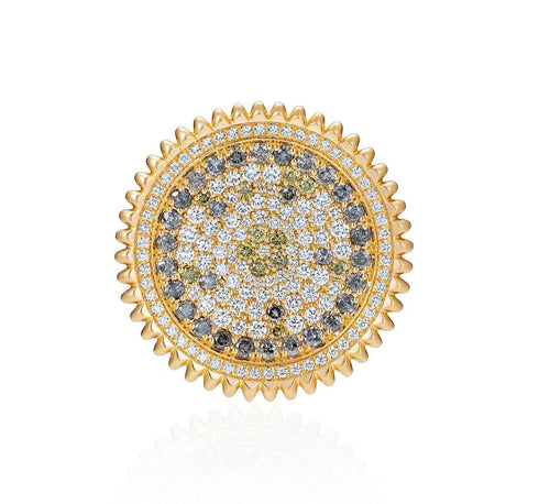 PIT LARGE MEDALLION NECKLACE - BROOCH