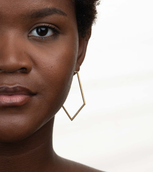 BEADED PENTAGON EARRING