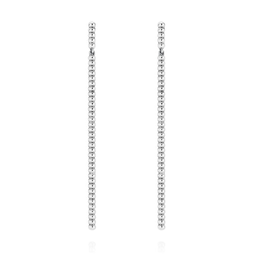 BEADED LONG BAR EARRINGS