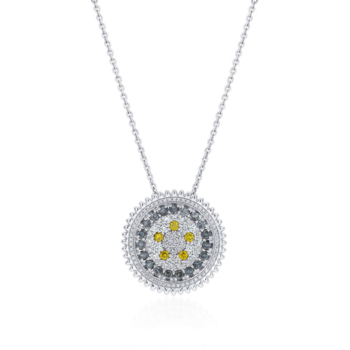 PIT SMALL YELLOW DIAMOND MEDALLION NECKLACE