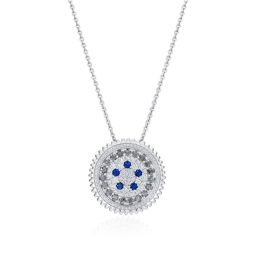 PIT SMALL SAPPHIRE MEDALLION NECKLACE